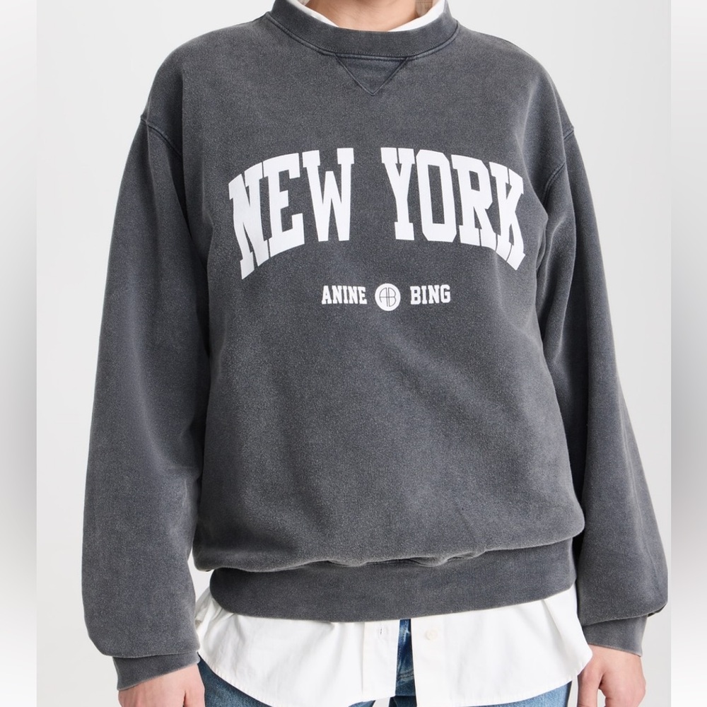 Anine Bing Charcoal Crewneck Sweatshirt
